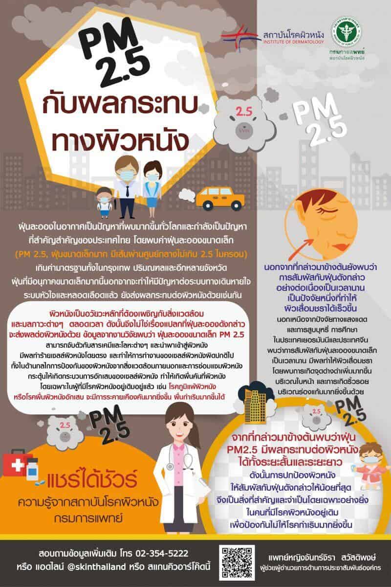 ผลกระทบของฝุ่นพิษ PM 2.5 ต่อระบบผิวหนัง