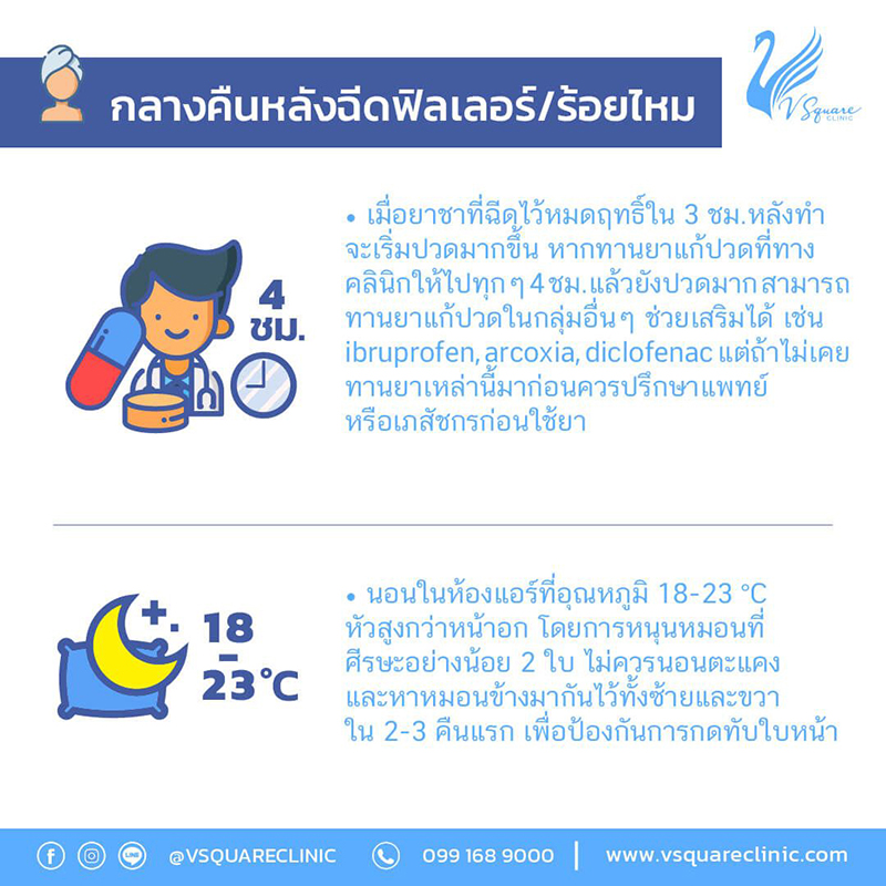 กลางคืน-หลังฉีดฟิลเลอร์สลายเร็ว