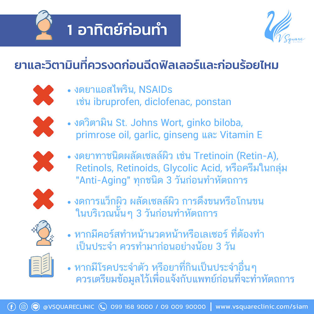 ข้อควรปฏิบัติก่อนฉีดฟิลเลอร์