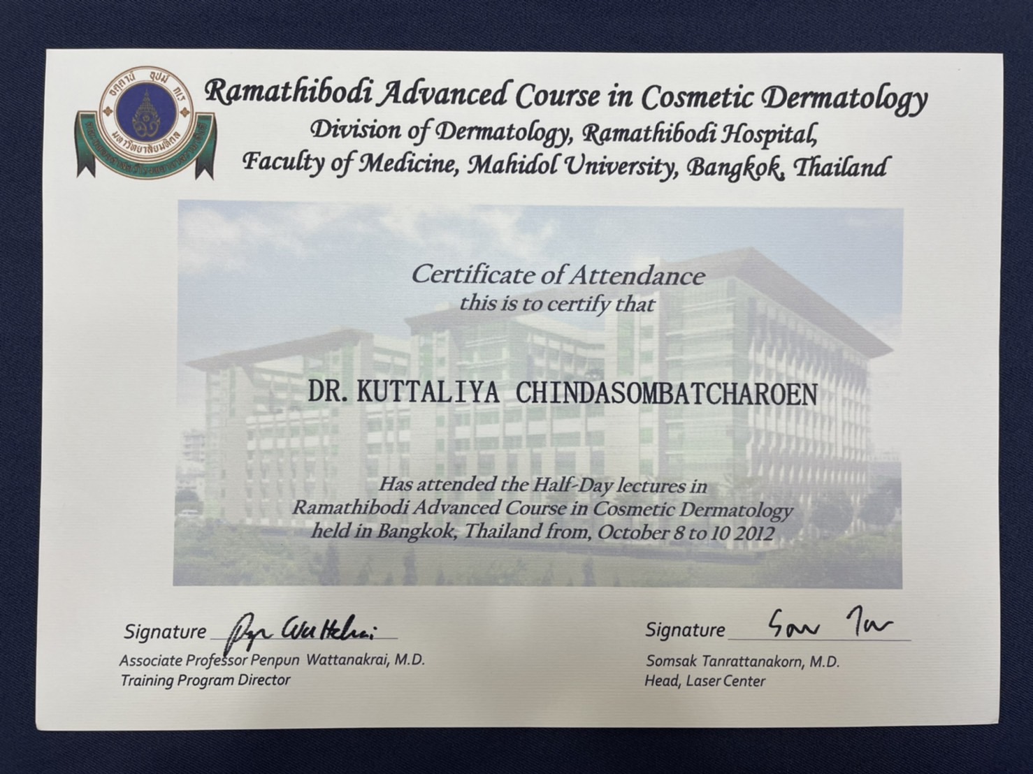 dr Kuttaliya Chindasombatcharoen Certificate (3)