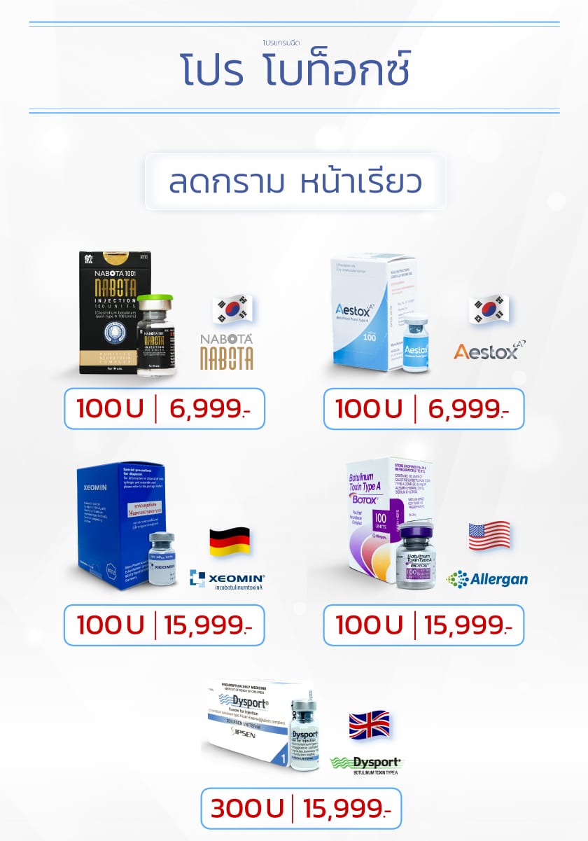 โปรโมชั่นโบท็อกลดกราม+หน้าเรียว