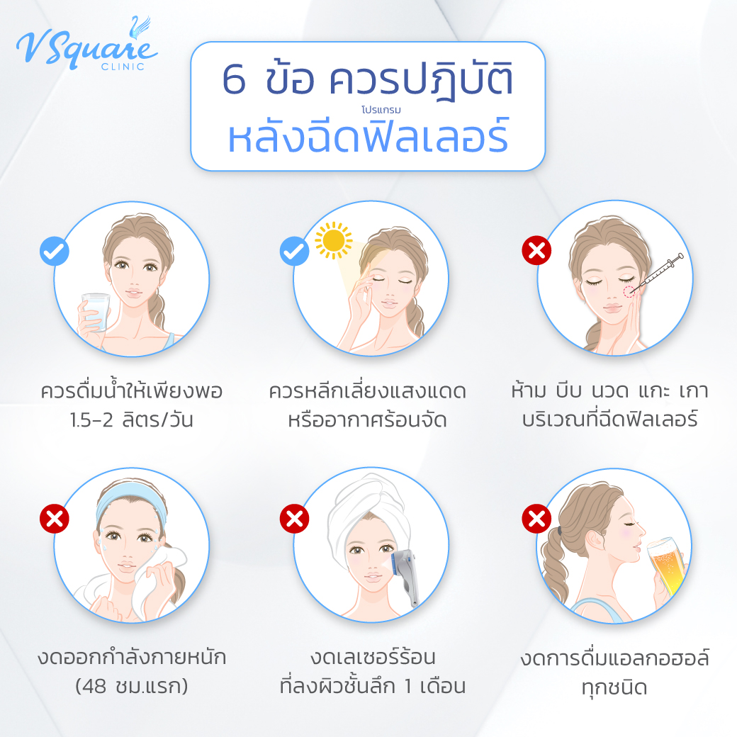 ข้อควรปฏิบัติหลังฉีดฟิลเลอร์