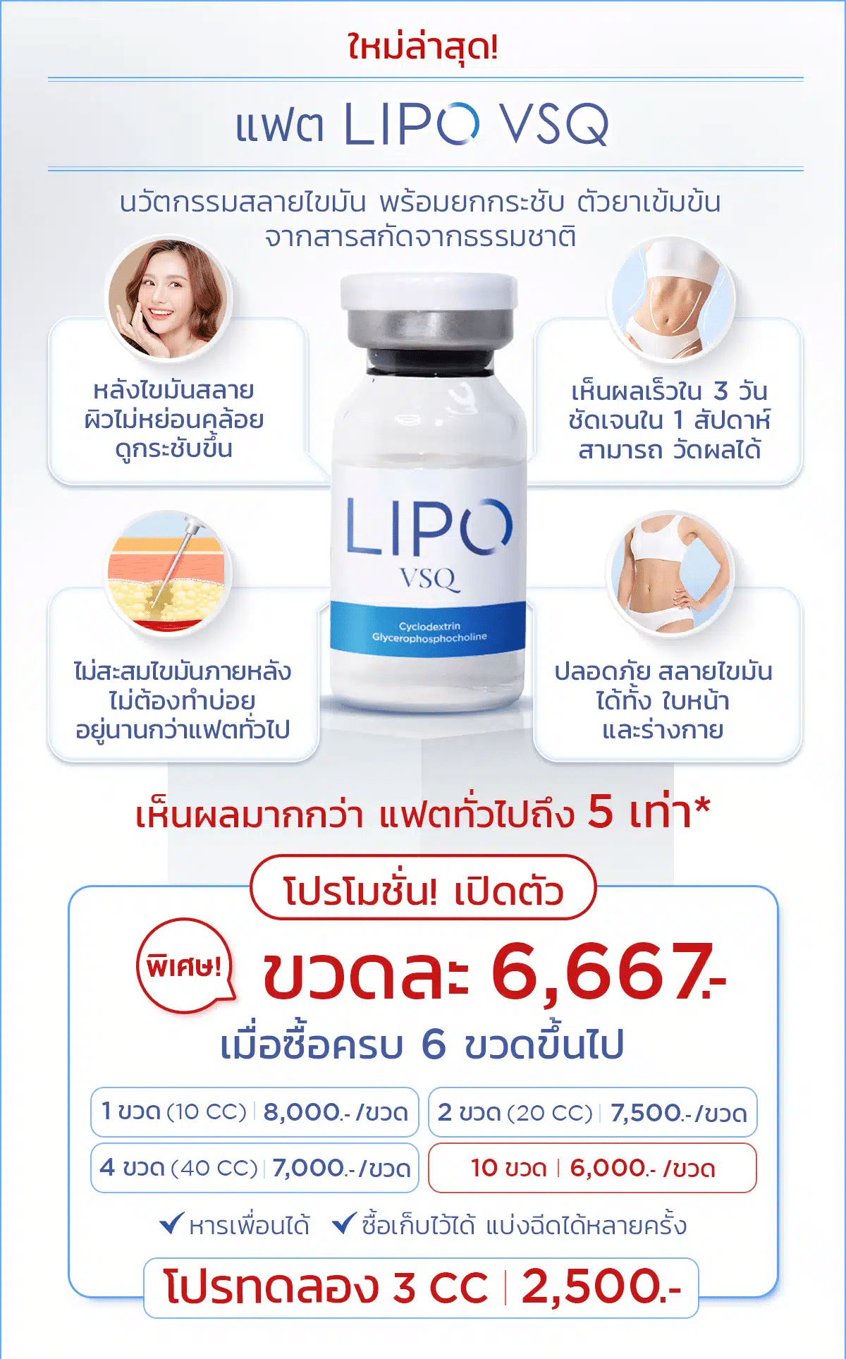 ราคาฉีดเมโสแฟตLipoVSQ