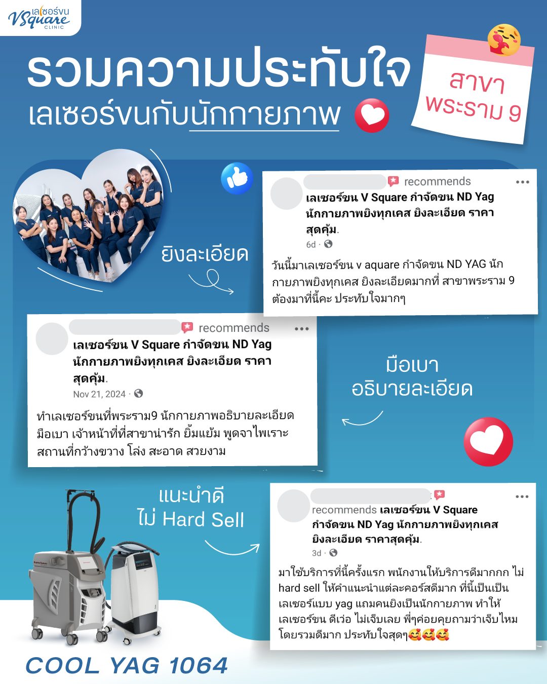 V Square Clinic รีวิวเลเซอร์ขน