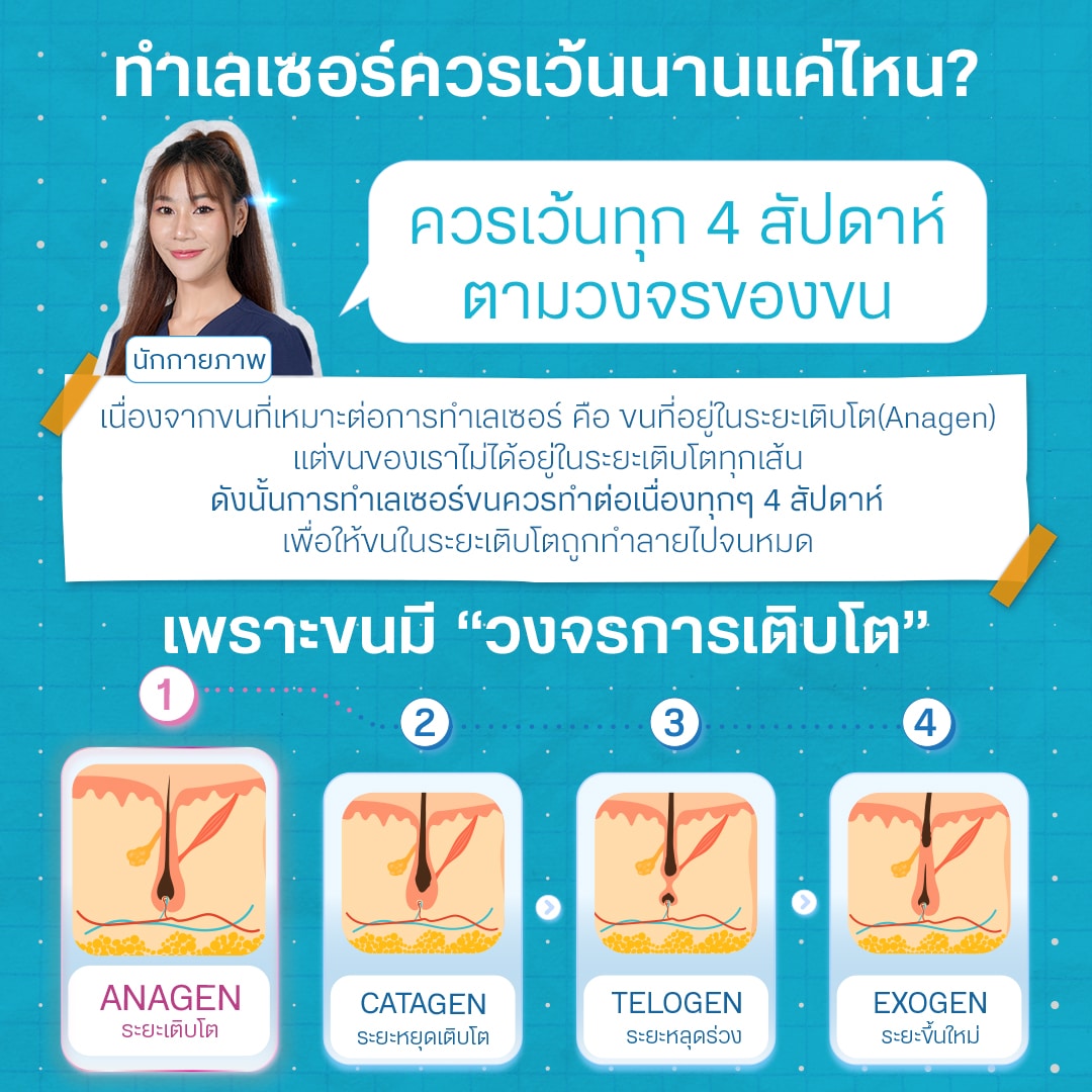 ทำเลเซอร์ขนควรเว้นนานแค่ไหน