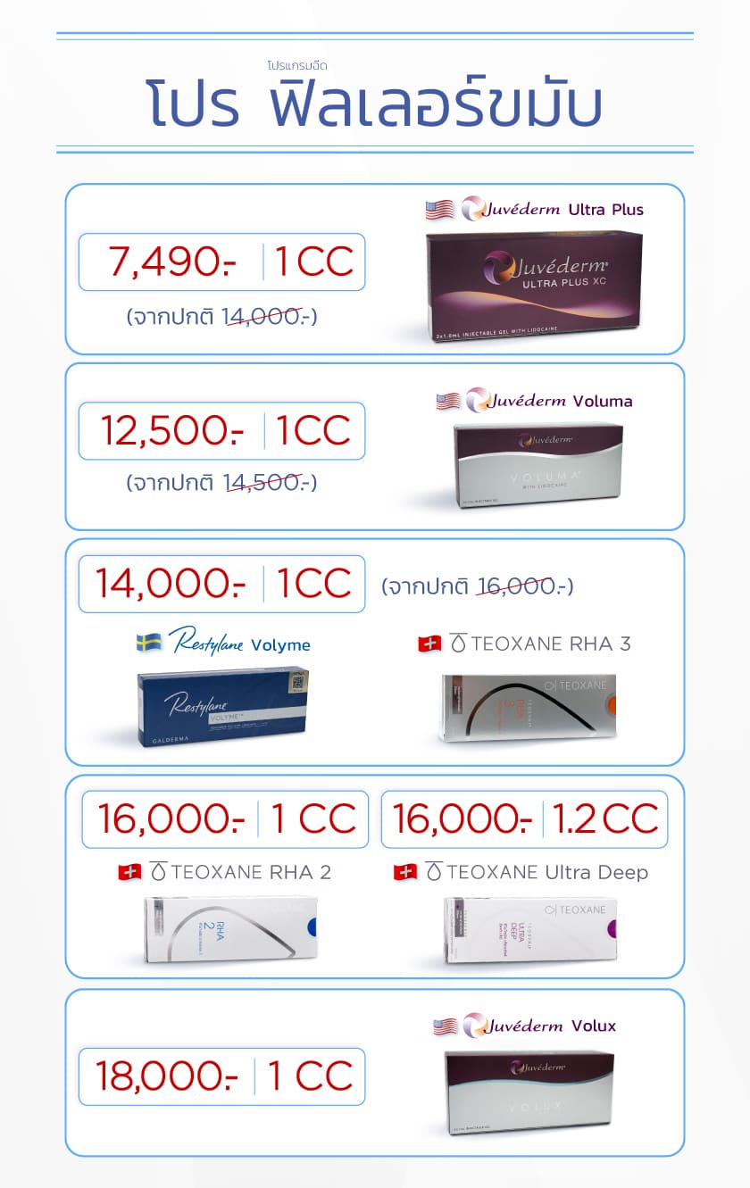 ฉีดฟิลเลอร์ขมับ ราคาเท่าไร
