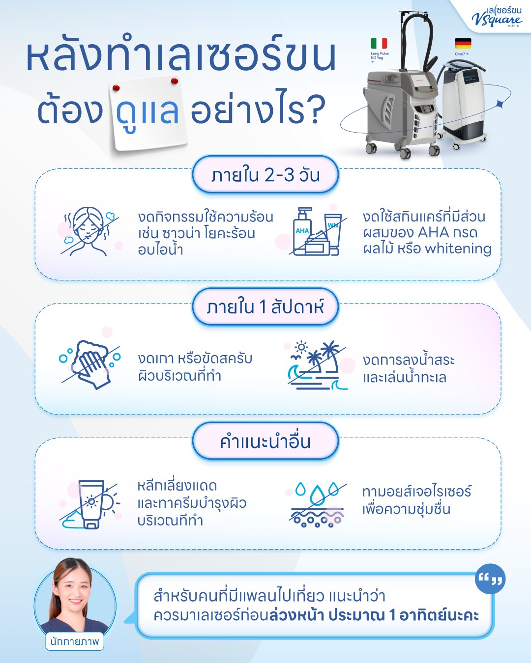 วิธีดูแลตัวเองหลังเลเซอร์ขนหน้า