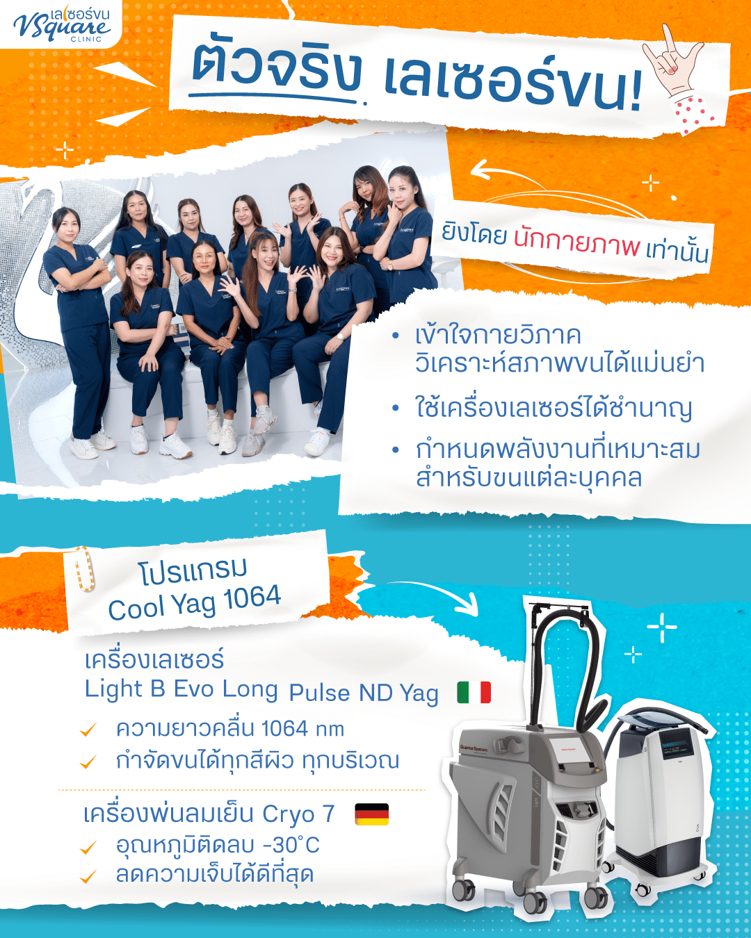เลเซอร์ขนที่ V Square Clinic