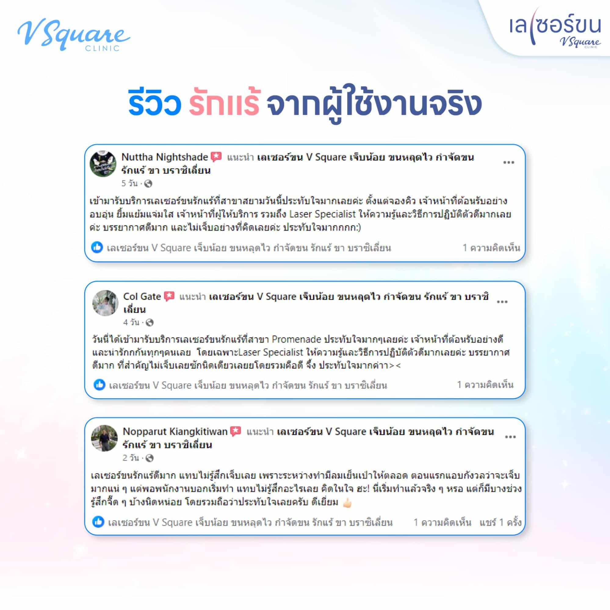เลเซอร์ขนรักแร้ รีวิว