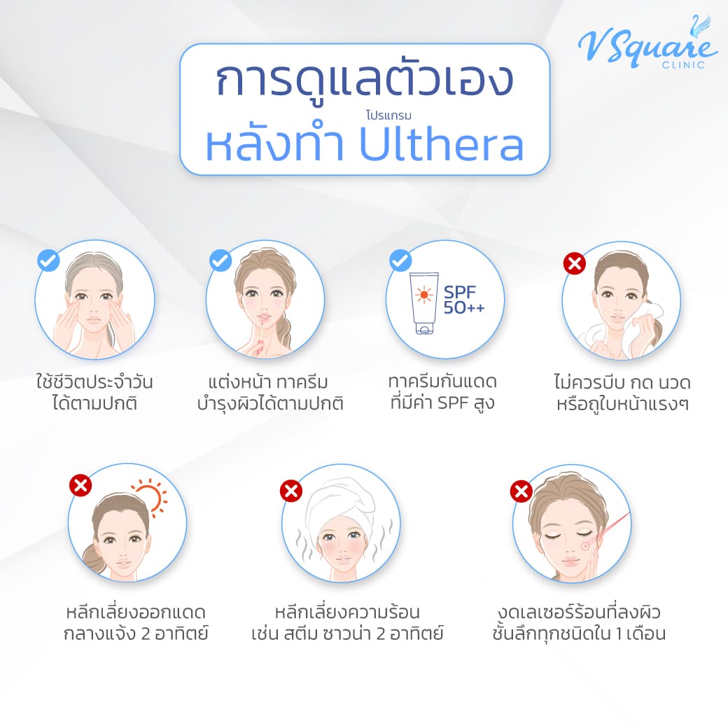 วิธีการดูแลหลังทำ Ulthera อัลเทอร่า