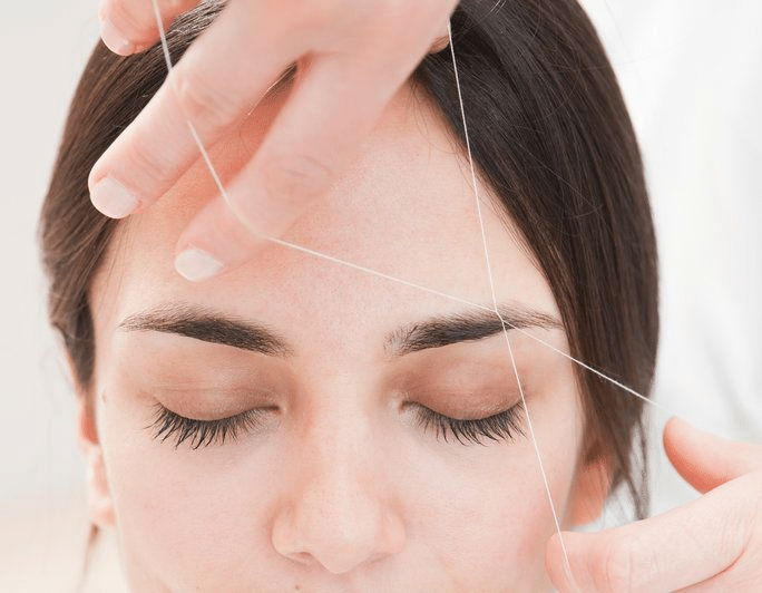 กำจัดขนด้วยเส้นด้าย หมั่งหมิง