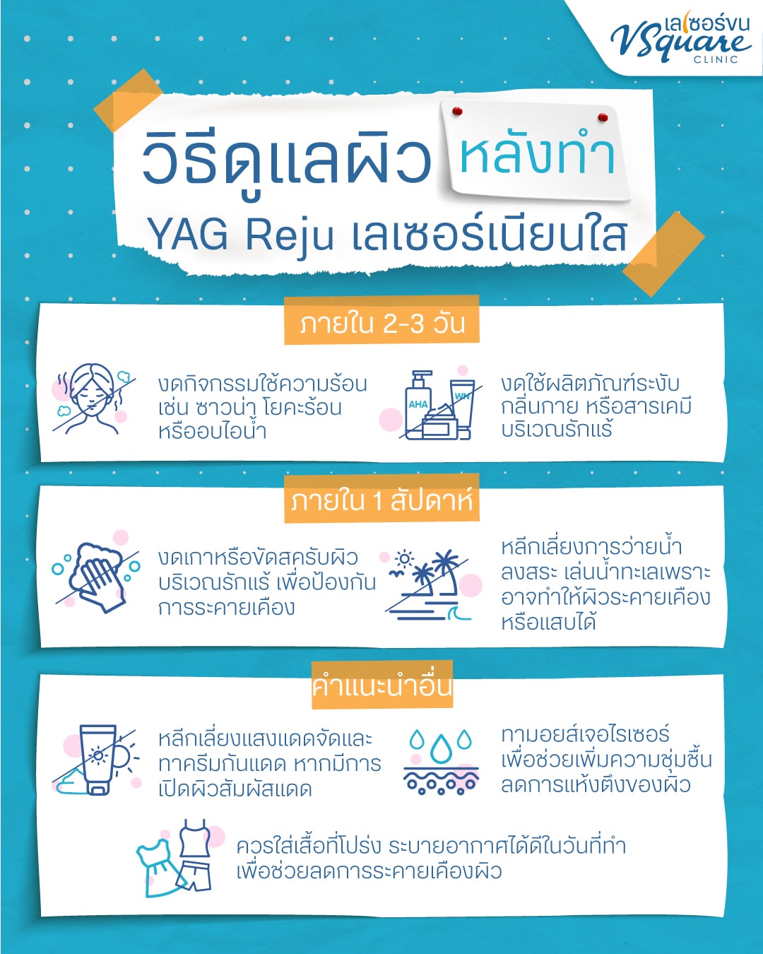 วิธีดูแลตัวเองหลังทำ Yag Reju เลเซอร์เนียนใส