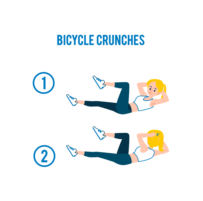 Bicycle Crunch ท่าออกกำลังกายลดพุง