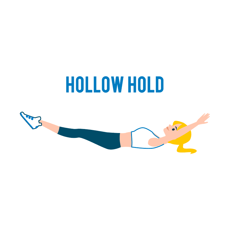 Hollow Hold ท่าออกกำลังกายลดพุง