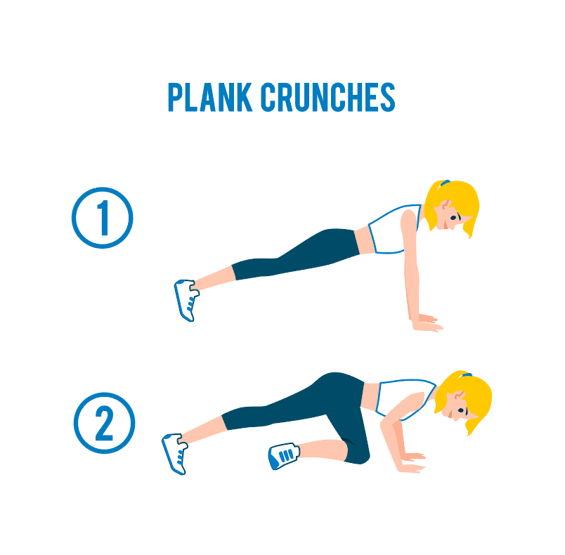 Plank Crunch ท่าออกกำลังกายลดพุง