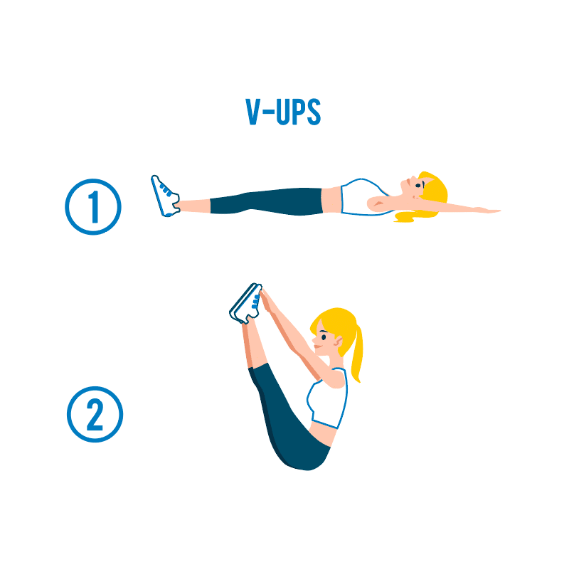 V-Up ท่าออกกำลังกายลดพุง